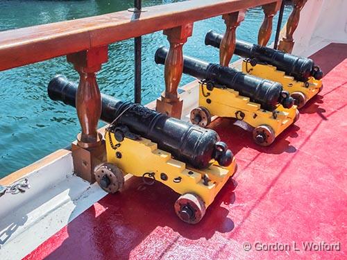 Three Cannons_DSCF04612.jpg - Photographed aboard Fair Jeanne at the Tall Ships 1812 Tour in Brockville, Ontario, Canada.